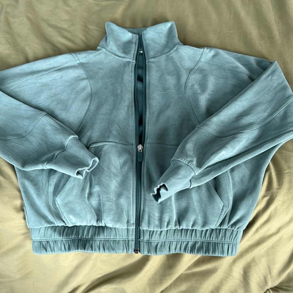 lululemon athletica Teal Cropped Full-Zip Sweatshirt